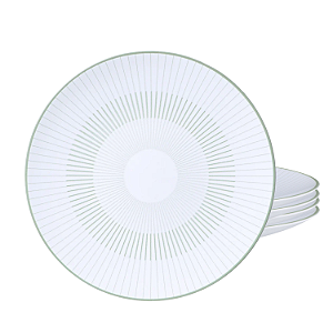 Jogo De Pratos Sobremesa 21cm Kit 4 Peças Lineare Porcelana Decorada Tramontina
