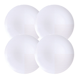 Jogo De Pratos Fundos 23cm Kit 4 Peças Grid Sopa Porcelana Decorada Tramontina