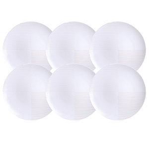 Jogo De Pratos Fundos 23cm Kit 6 Peças Grid Sopa Porcelana Decorada Tramontina