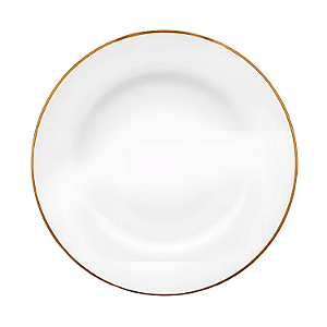 Prato Raso Jantar Refeição 28cm Sofia Ouro Porcelana Borda Dourada Oxford