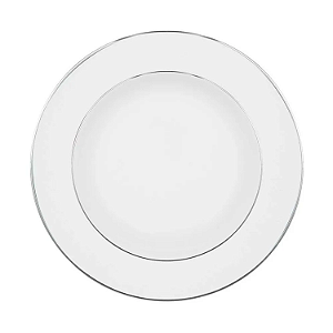 Prato De Sobremesa 22cm Porcelana Luxo Borda Prata Diamond Oxford