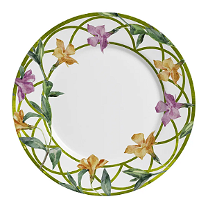 Prato De Sobremesa Campos 21cm Cerâmica Decorada Floral Alleanza