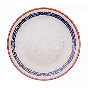 Prato Raso Jantar Refeição 25cm Village Creme Cerâmica Wolff Luxo