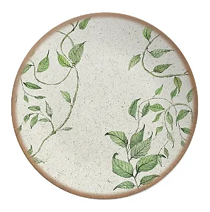 Prato Raso Jantar Refeição 29cm Coup Tropical Leaves Cerâmica Alleanza