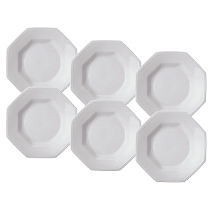 Jogo De Pratos Fundo 24cm Kit 6 Peças Sopa Massas Prisma Porcelana Branco Schmidt