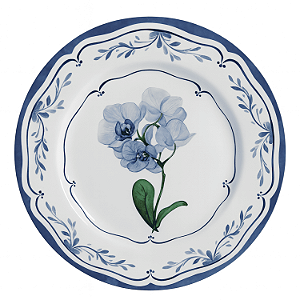 Prato de Sobremesa Valencia 21cm Cerâmica Decorado Floral Alleanza