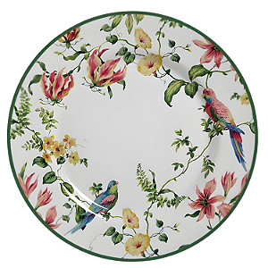 Prato Raso Jantar Harmony 29cm Refeição Cerâmica Decorado Floral Alleanza