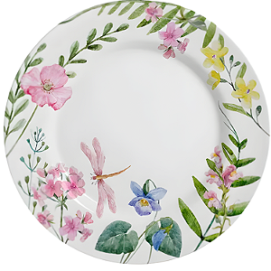 Sousplat de Cerâmica Prato Grande 34cm Lelis Floral Alleanza