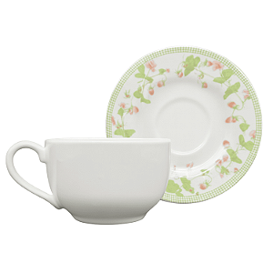 Xicara de Chá Café Com Pires 250ml Cerâmica Picnic Alleanza