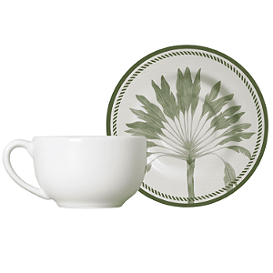 Xicara de Chá Café Com Pires 250ml Cerâmica Caraiva Alleanza