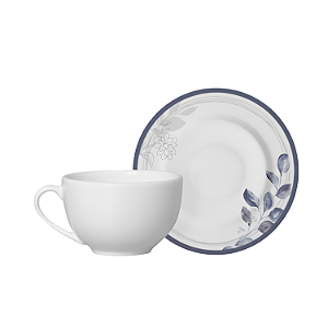 Xicara de Chá Café Com Pires 250ml Cerâmica Bruma Alleanza