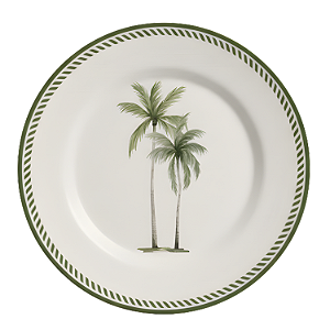 Prata Raso Jantar Caraiva Acetinado 29cm Cerâmica Decorado Alleanza