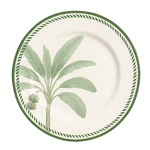 Prato de Sobremesa Caraiva Acetinado 21cm Cerâmica Decorado Alleanza