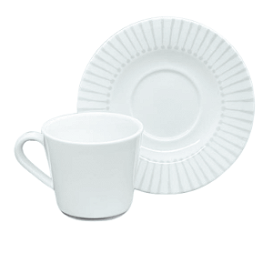 Xicara De Chá Café Com Pires 185ml Porcelana BrancaTramontina