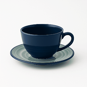 Xícara de Chá Com Pires 200ml  Cerâmica Unni Oceânica Alleanza