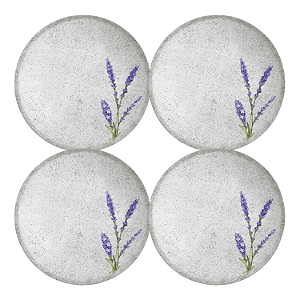 Jogo de Prato Raso Refeição Jantar 29cm Kit 4 Pçs Alfazema Alleanza Decorado