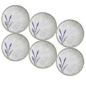 Jogo de Prato Sobremesa 21 cm Kit 6 Pçs Alfazema Alleanza Decorado