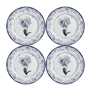 Jogo de Prato Sobremesa 21 cm Kit 4 Peças Valencia  Alleanza