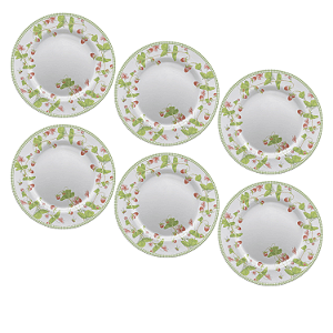 Jogo de Prato Raso Jantar Refeição 29cm Kit 6 Peças Picnic