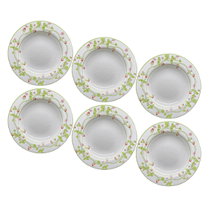 Jogo de Prato Fundo Jantar Refeição 25cm Kit 6 Peças Picnic