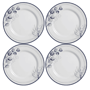 Jogo de Prato Raso Jantar Refeição 29cm Kit 4 Peças Bruma