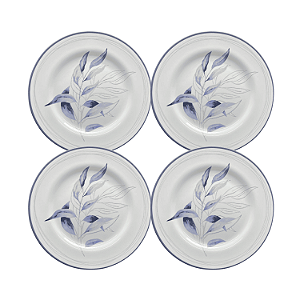 Jogo de Prato Sobremesa 21cm Kit 4 Peças Bruma Decorado