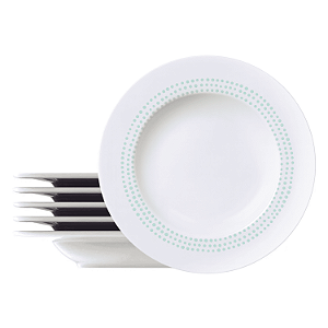 Jogo De Pratos Fundos 23cm Kit 6 Peças Monocroma Porcelana Decorada Tramontina