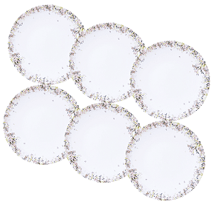 Jogo De Pratos Rasos 25cm Kit 6 Peças Fogli Porcelana Decorada Tramontina