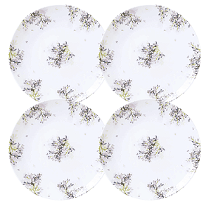 Jogo De Pratos Sobremesa 19cm Kit 4 Peças Fogli Porcelana Decorada Tramontina