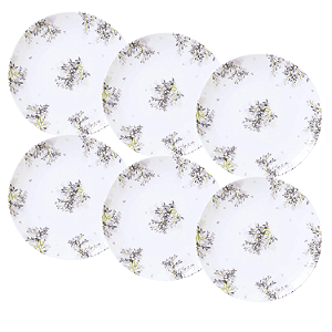 Jogo De Pratos Sobremesa 19cm Kit 6 Peças Fogli Porcelana Decorada Tramontina
