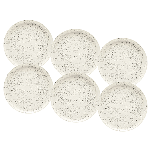 Jogo De Pratos Sobremesa 20cm Kit 6 Peças Flat Chuvisco Cerâmica