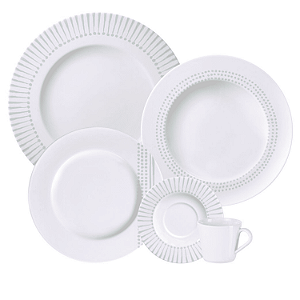 Aparelho De Jantar Jogo Pratos Kit 24 Peças Monocroma Porcelana Completo Tramontina