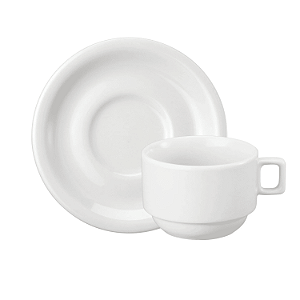 Xícara de Chá 200ml com Pires Protel Porcelana Decorada Schmidt
