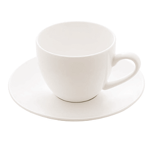 Xícara de Café 100ml Com Pires de Porcelana Clean Lyor