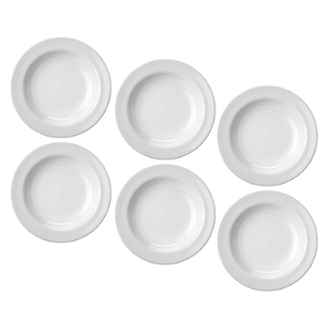 Kit 6 Pratos Fundos Sopa 23cm Porcelana Cilíndrica Schmidt