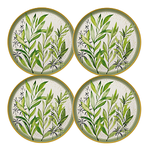Jogo de Pratos Rasos Kit 4 Peças 27,5cm Siena Salgueira Cerâmica Florarte