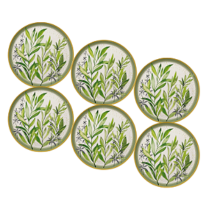 Jogo de Pratos Rasos Kit 6 Peças 27,5cm Siena Salgueira Cerâmica Florarte