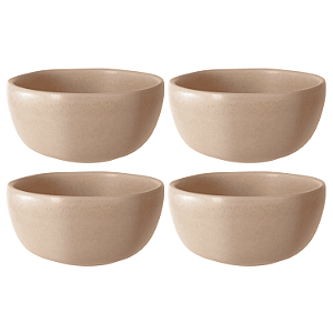 Jogo de Bowls Kit 4 Peças Órion 610ml 15cm Cerâmica Areia Florarte