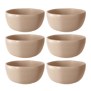 Jogo de Bowls Kit 6 Peças Órion 610ml 15cm Cerâmica Areia Florarte