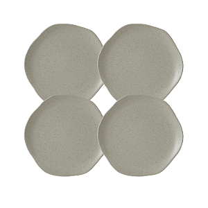 Kit Pratos Sobremesa 4 Peças Órion 20cm Cerâmica Cinza Florarte
