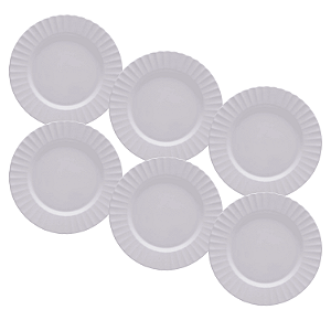 Jogo de Pratos Rasos Kit 6 Peças Gerbera 27cm Melamina Branco Lyor