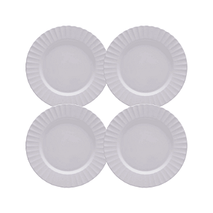 Jogo de Pratos Sobremesa Kit 4 Peças Gerbera 20cm Melamina Branco Lyor