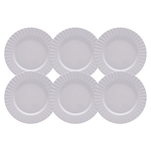 Jogo de Pratos Sobremesa Kit 6 Peças Gerbera 20cm Melamina Branco Lyor