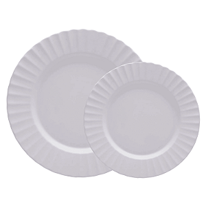 Jogo de Pratos Kit 8 Peças Gerbera Branco Melamina Lyor