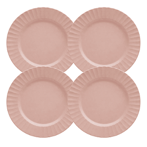 Jogo de Pratos Rasos Kit 4 Peças Gerbera 27cm Melamina Lyor