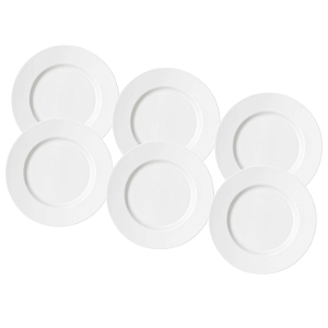 Jogo de Pratos Sobremesa Kit 6 Peças Basic 18cm Melamina Branco Lyor