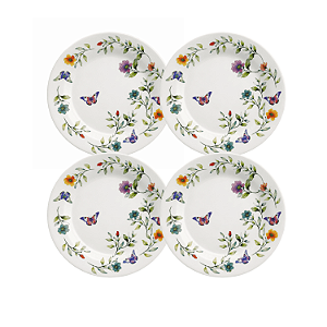 Jogo de Pratos Sobremesa Kit 4 Peças Botanique 20cm Cerâmica Lyor