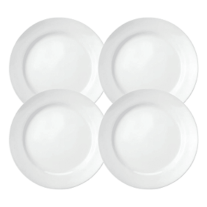 Jogo de Pratos Rasos Kit 4 Peças Clean 26cm Porcelana Lyor