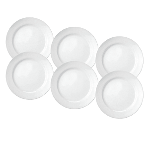 Jogo de Pratos Rasos Kit 6 Peças Clean 26cm Porcelana Lyor