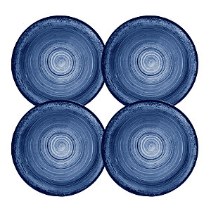 Jogo de Pratos Rasos Kit 4 Peças Esfera Azul 27cm Porcelana Schmidt